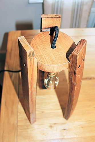 Scotch Whisky barrel stave edison table lamp, with or without a hanging edison bulb