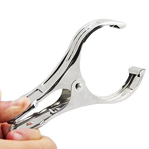 ZILONG Wäscheklammern, Große Klammern, Clips aus Edelstahl, Ideal für Handtücher, Strandtücher, Bettwäsche und dicke Kleidung, Um vermeiden herunterzufallen und wegzufegen, Silber - 6
