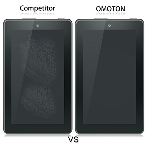 OMOTON Panzerfolie Schutzfolie für Fire-Tablet, 17,7 cm (7 Zoll) mit [9H Härte][ Anti-Kratzen][Kristall-klar][Bläschenfrei zu Montage][lebenslange Garantie] - 6