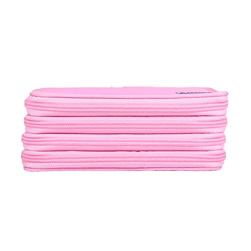 Yosoo Oxford Mehrschicht Stiftemappe für 72 Buntstifte make-up Pinsel Tasche Pencil Organizer Pen Tasche stationäre Stiftetasche mit großer Kapazität (Rosa) - 3