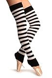 leg warmers ballet purpose Envio en el mismo dia White & Black Stripes Dance/Ballet Leg Warmers - Leg Warmers - Blanco Calentadores moda Talla unica (75 cm)