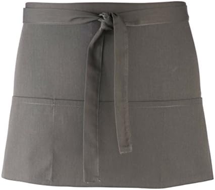 Premier Short Bar Apron with 3 Open Pockets Dark Grey