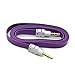 Produktbild High Value Lila 3,5 mm AUX Stereo Stecker auf Stecker AUX Wohnung Kein Tangle Noodle Kabelkabel für Apple Ipad iPad4 Air Ipad mini iPhone 6.6 +, 5/5 s, 5C Ipod Samsung S5, S4, S3, Alle Genreations Mp3 Mp4 Player Sony Creative Samsung, HTC, Motorla, Alle Laptop PC und ard 3.5mm Klinkenstecker