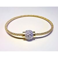 Bracciale Sfera Brillante in Argento 925 Dorato