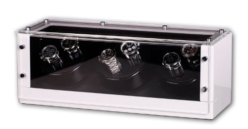 Raoul U. Braun Uhrenbeweger „Screws“ für 6 Uhren Weiß Carbon weiss 1002317002