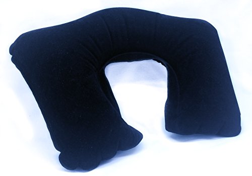 3 in 1 Reiseset, weiches aufblasbares Nackenkissen, perfekt für Unterwegs im Flugzeug, Auto oder Bahn, praktisch und kompakt inklusive Schlafmaske, Ohrstöpsel und Aufbewahrungstasche - 2