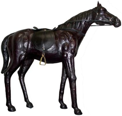Gurman LA LA-1103 1518IN Leather Horse Standing with Saddle Collectible Figurine, 18-Inch, Dark Brown