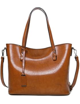 YAAGLE Damen Ledertasche weich Tote Beutel Handtasche Wasserdicht Schultertasche Umhängetasche