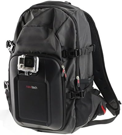 NavitechAction Camera Backpack With Red Storage Case And Integrated Chest Strap Compatible With The SOOCOO C30 4K Action Camera