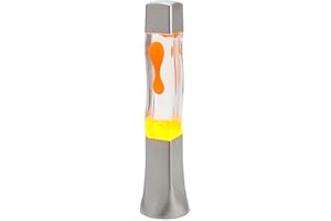 LICHT-ERLEBNISSE Lavalampe 42cm Magmalampe Lavaleuchte Lavalampe Orange Lavalampe E14 25W mit Kabelschalter Geschenkidee Weihnachten inklusive Leuchtmittel Retro Leuchte