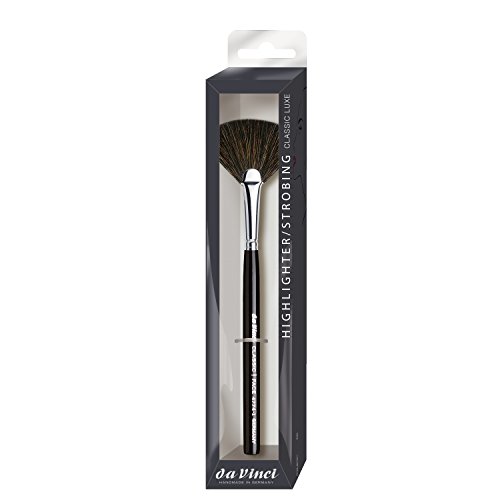 Da Vinci Fächerpinsel / Fächerpinsel Make up / Fächer Pinsel Highlighter / Fan brush Strobing / Fan Pinsel, Echthaar (extrafeines Ziegenhaar), 1er Pack (1 x 1 Stück) - 4