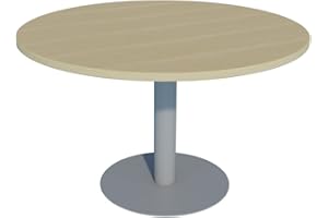 Euromof Mesa de Reuniones, Redonda, Haya. 120Ø. con Base Cilíndrica.