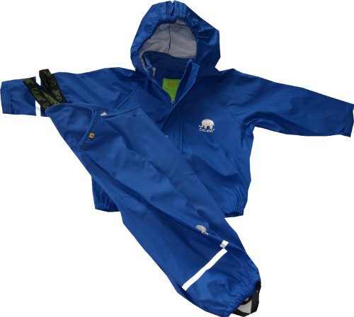 CELAVI Girl's Rainwear Suit - Basic Children's rainsuit Crew Neck Long Sleeve Rain Trousers -  blue -  130 cm-122 cm/128 cm