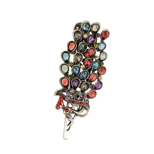 Retro Stil Strass Haarschmuck Pfau Phoenix Haarspange - 3