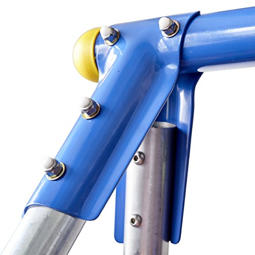 Schaukelgestell aus Stahl, sehr stabil, mit Brettschaukel, Maße: 200x162cm, Schaukel aus PE-Material, 4 Bodenanker, UV-geschützt, Izzy Sport - 4