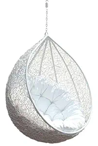 DREAMLINE Outdoor Furniture Single Seater Swing, Beautiful White Color Swing Without Stand