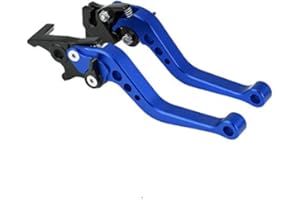 Madezz Levier de frein moto, paire de CNC en aluminium moto poignée de levier de frein à tambour Uniquement applicable aux motos de moins de 400 cc (motos et cyclomoteurs de petite cylindrée) (Bleu)