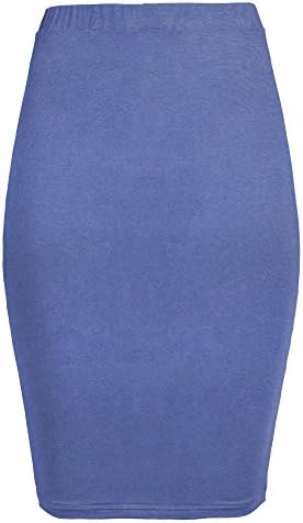 High Waisted Bodycon Stretch Fitted Long Tube Pencil Skirt (Denim 18)