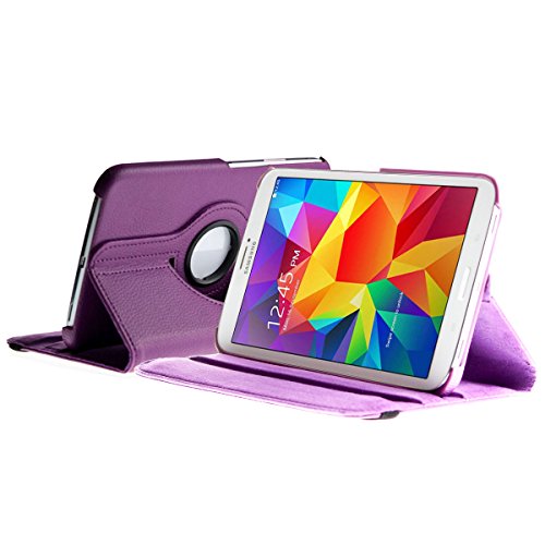 SVS-Trade 360° Tab4 8.0 Standtasche für SAMSUNG GALAXY TAB 4 8.0 T330 / T331 / T335 Hülle Schutz Etui Tasche Cover (Lila) - 2