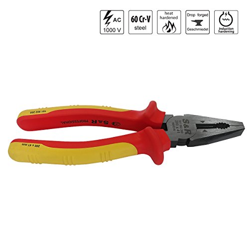 S&R VDE- Kombizange 200mm 1000V Universalzange, Backen 41 mm, VDE geprüft Serie - 2