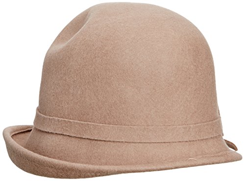 GIZZY® Ladies One Size 100% Wool Cloche Hat with Bow Detail and Upturned Brim (Taupe)