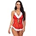 Produktbild Damen Dessous Weihnachten Luckycat Weihnachtsspitze Frauen Unterwäsche Kleid Versuchung Mesh Perspective Pyjamas Nachtwäsche Unterwäsche Reizwäsche Dessous-Sets