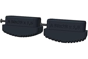 DRUCK SOLUTIONS 2x Leiterfüsse Ersatzfüße Für Leiter Innenschuhe In Vielen Größen Bzw. Holmabmessungen Erhältlich Aus TPU inkl. Bohrschraube Innenschuh für Sprossen- und Stufenleitern (50x25)