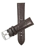 Leder Uhrenarmband 20mm für Herren, Braun, Krokodilmuster, auch verfügbar in schwarz und hellbraun