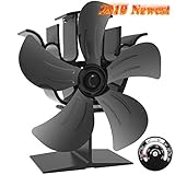 Ventilateur de Poêle à Bois,KINDEN Ventilateur écologique pour poêle cheminée, fonctionnement sans électricité, 4 Flügel Fonctionnement Silencieux chaleur Alimenté Poêle ventilateur pour bois/bûches