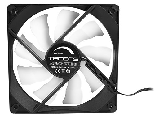 Tacens 3AURAPROII - Ventilador para ordenador  12 cm  550 RPM  Tecnolog  a Fluxus Pro  adaptadores de velocidad  PWM  ultra silencioso  anti-vibraciones  color negro