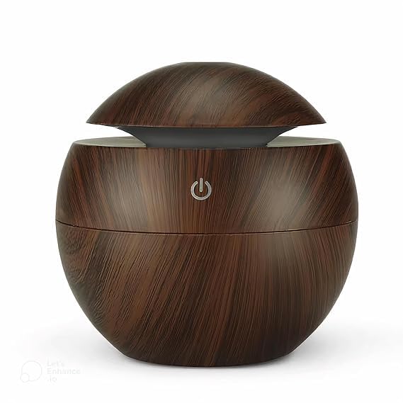Goshti Enterprise Wood Cool Mist Ultrasonic Humidifier for Room Moisture, Aroma Diffuser for Home, Essential Oil Diffuser with Colorful Light, Auto Shut-Off, Home, Office, car
