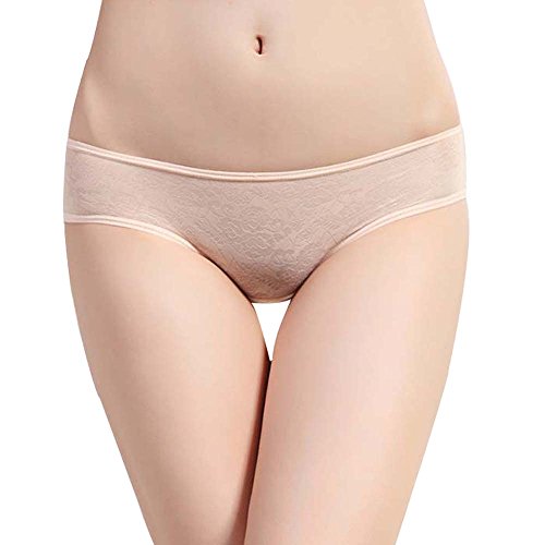 1X Nude Women's Underwear Sexy Lotus Pattern Knickers Wave Edge Panty Lingerie