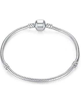 Charm Buddy © 22 cm Armband mit Charm versilbert für Pandora, Troll, Chamilia Anhänger, Perlen, Abstandhalter