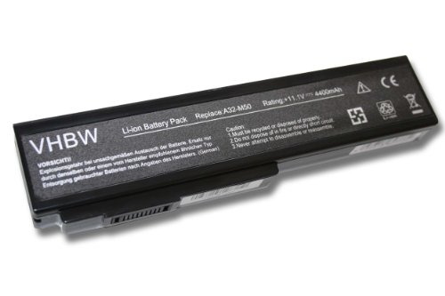 vhbw Li-Ion Akku 4400mAh (11.1V) in schwarz passend für ASUS N61, N61J, N61Ja, N61Jq ersetzt A32-M50, A33-M50, 15G10N373800, 90-NED1B2100Y.