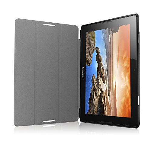 Infiland Lenovo IdeaTab A10-70 Hülle Case-Ultra Dünn Tri-Fold Smart-Muschel PU Leder Ultra Schlank Superleicht Ständer Smart Shell Cover Schutzhülle Etui Tasche für Lenovo IdeaTab A10-70 (10,1 Zoll) (lila) - 3