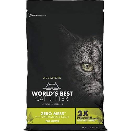 World's Best Zero Mess Advanced Pine Scented Litter for Cats 12 Pound