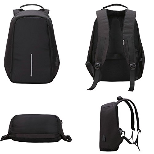 JUDIAO Business Laptop Rucksack mit USB-Ladeanschluss  Diebstahlsicherer Gro  er Kapazit  t Reise Rucksack Schule Schultasche f  r Notebook Computer  