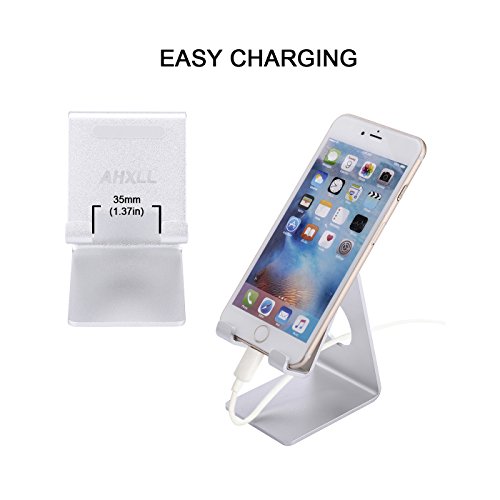 Telefono cellulare Supporto, ahxll supporto per cellulare, Alluminio supporto, supporto per smartphone, tablet, Phone Stand, Docking Station per iPhone, Samsung (tutti i telefoni cellulari), iPad, Kindle e TabletsÂ â€“Â Argento