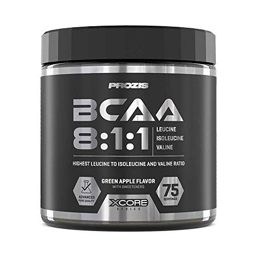 Prozis BCAA 8:1:1 SS 300 g Pomme verte Formule d'Acides Aminés de Qualité Pour la Croissance Musculaire, la Force & l'Absorption Maximales