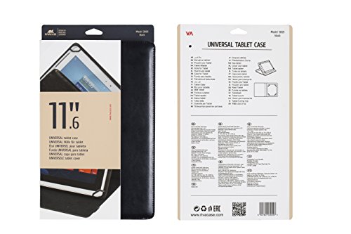 RIVACASE Kunstledertasche für Tablets bis 11.6“ – Hochwertiges Case mit Universal Clips zur Befestigung und gepolsterten Seiten – Schwarz - 6