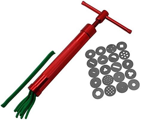 20pcs Paste Extruder Clay Sugar Craft Fondant Cake Gun Cake Sculpture D¨¦cor, red
