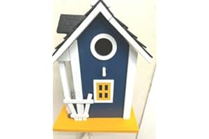 ARBORIA Wooden Blue Bird House Design Wooden Hanging Bird House for the Garden | Unique Novelty Bird Nesting Box Garden Decorations | Bird Hotel Cabin for Wild Birds