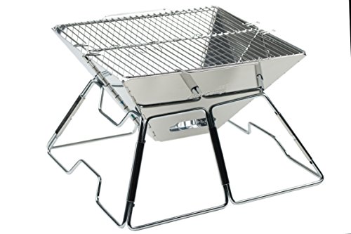 AceCamp Holzkohlegrill tragbarer Klappgrill Faltgrill Camping-Grill Garten Party BBQ Edelstahl Grill, 1600