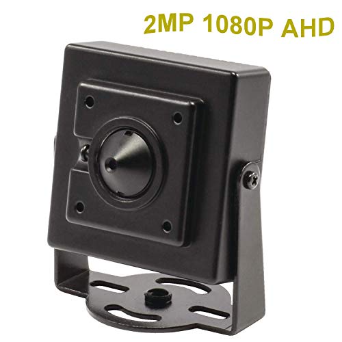 CNDST CCTV Sony 1080P HD AHD Mini cámara de seguridad espía estenopeica 2000Tvl 2MP 3.6 mm 90 grados, Mini cámara de vigilancia oculta