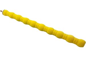 Anawakia Perchoir en pierres minérales pour l'entretien des griffes et du bec, perroquet, perroquet, calopsitte, perche (jaune 26 cm)