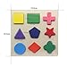 Homgaty Colorful Wooden Building Blocks 9 Shapes Plate Baby Kids Toy Educational