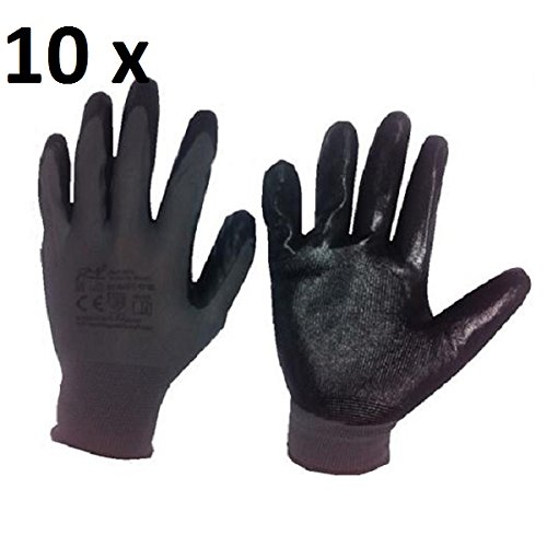10 Paar Arbeitshandschuhe Nitril Größe 10 Handschuhe Gartenhandschuhe