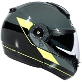 ZEUS ZS-3050 BE7 Motosiklet Kaskı &Ccedil;ene A&ccedil;ılır Kask Grey Fluo Yellow L