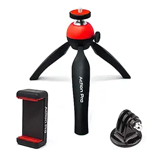 Action Pro Mini Tripod Adapter Mobile Tripod Holder Compatible with GoPro Hero 9/8/7/6/5/4/3+/3/2/1 SJCAM YI (Red)