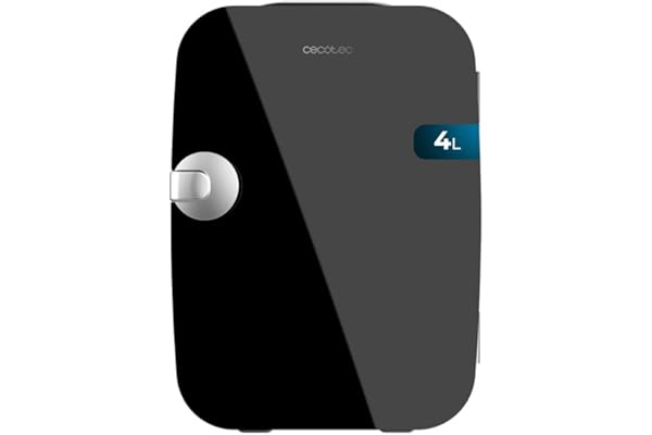 Cecotec Mini Nevera Bolero MiniCooling 4L Río Black, Funcionamiento 12V-220V, Compatible coche y caravanas, Función enfriamiento y calentamiento, Rango temperatura 5-65º, Transporte fácil
